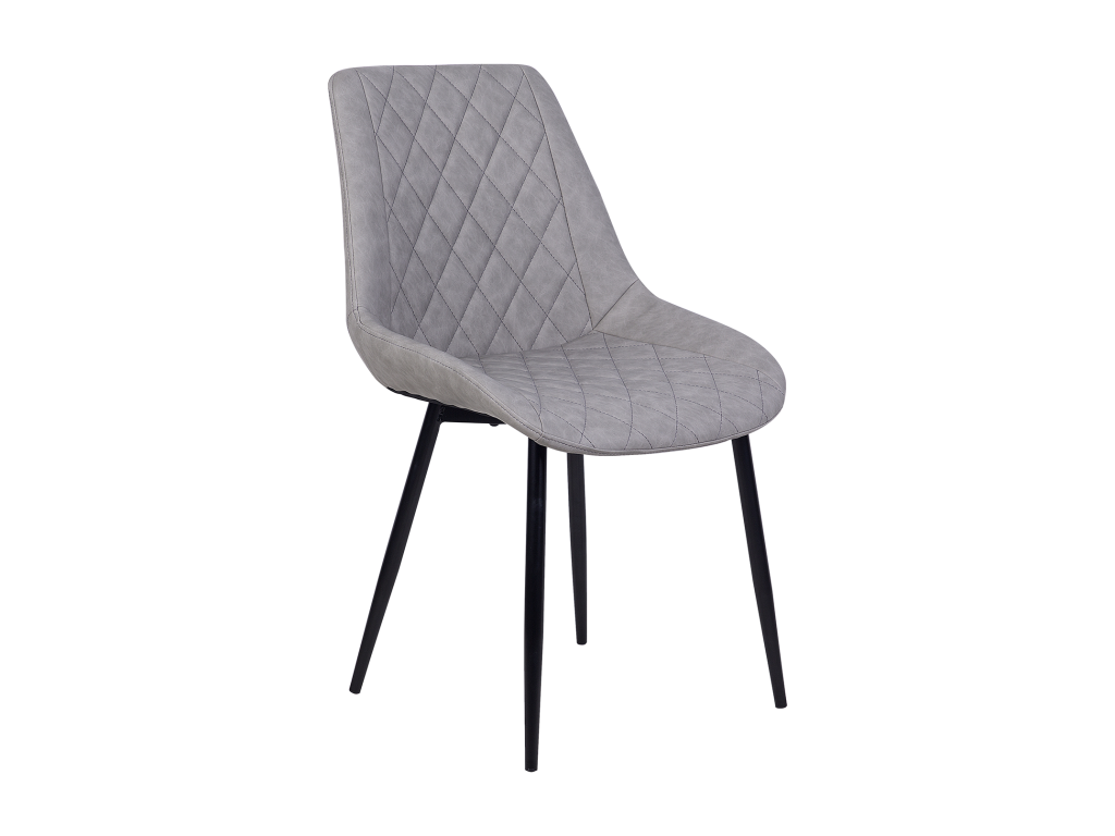 Set of 2 Boisona dining chairs, light grey PU leather, WTFB02797