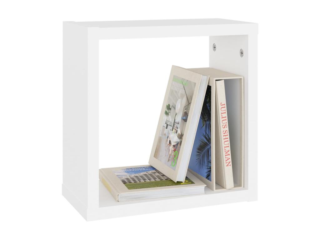 4-piece wall shelves, white, 30x15x30 cm, NQLY31898
