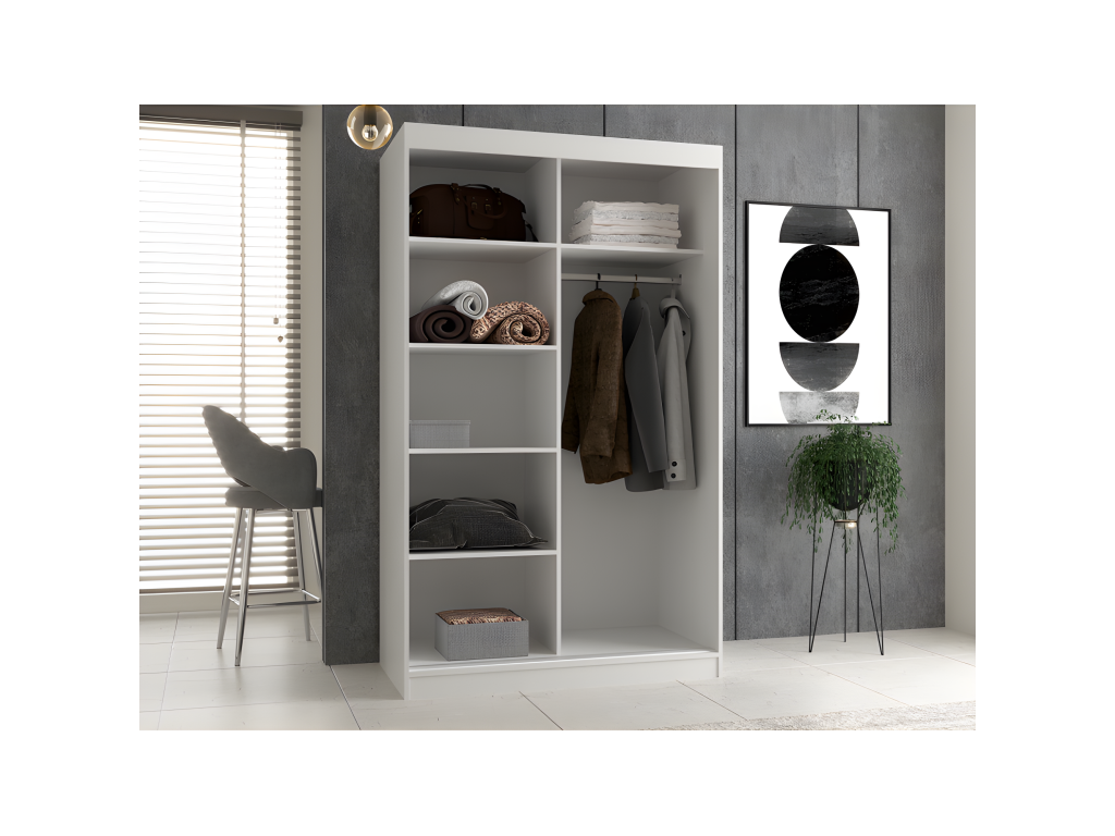 Elariva - 2-Door Sliding Wardrobe - 120cm Wide - 2-Door Bedroom Wardrobe KMPT73110