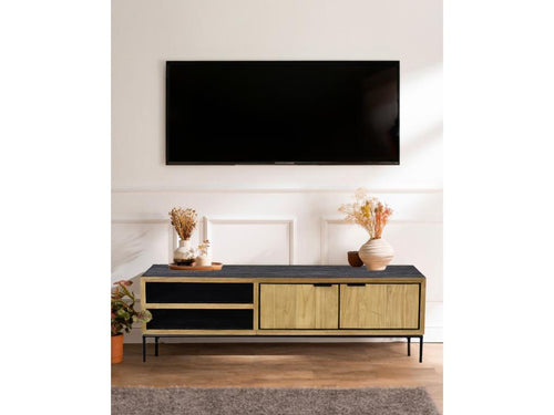 Boisona - Two-tone recycled teak TV stand 160 cm WSZS57691