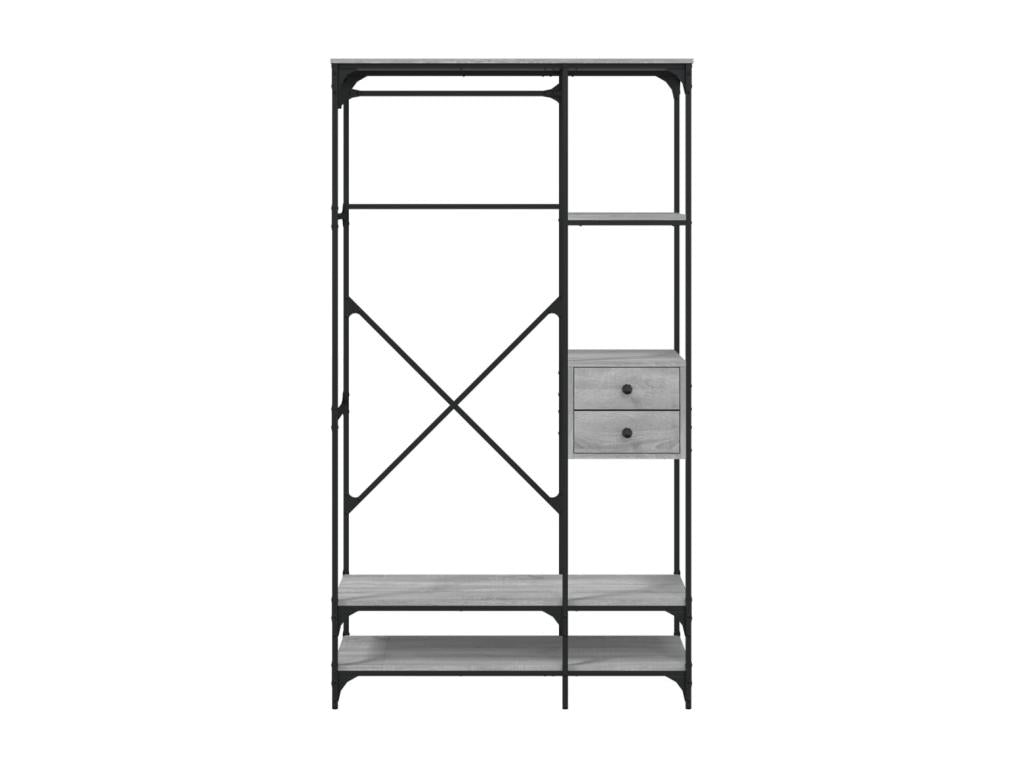 Grey drawer unit 100x40x180 cm engineered wood CYRU33202