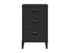 Boisona bedside table, black, solid pine wood, BUOR09990