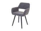 Elariva-A50 II Retro 1950s Style Dining Chair - Grey Fabric, Dark Legs BXDG94548