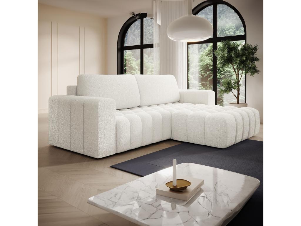 Boisona White Convertible Right-Hand Corner Sofa APMG17960