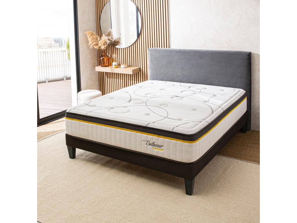 Elariva BEDDING - Set 3.0 90x200 cm - Pocket Spring Mattress, Wooden Slatted Base LOAG03373