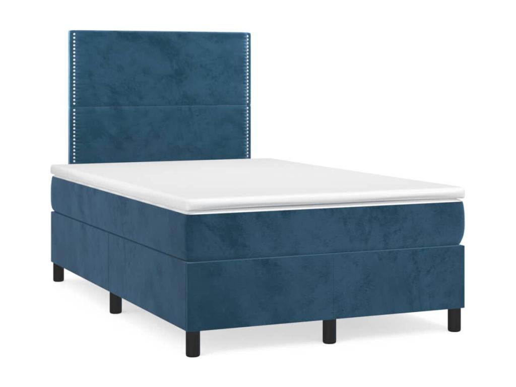 Boisona bed base and dark blue 120x190 velvet mattress ZUSW32561