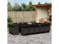 15-piece garden dining set with black resin wicker cushions ROUW38139