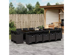 15-piece garden dining set with black resin wicker cushions ROUW38139