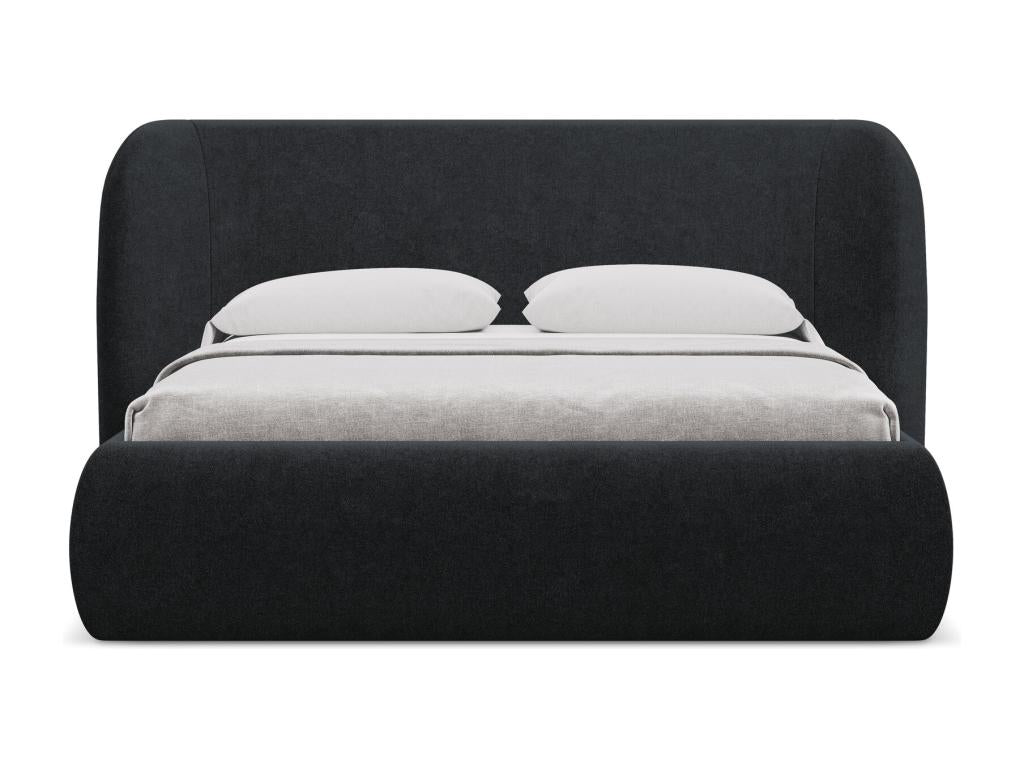 160x200cm Black Boucle Fabric Storage Bed - Boisona BRYE96367