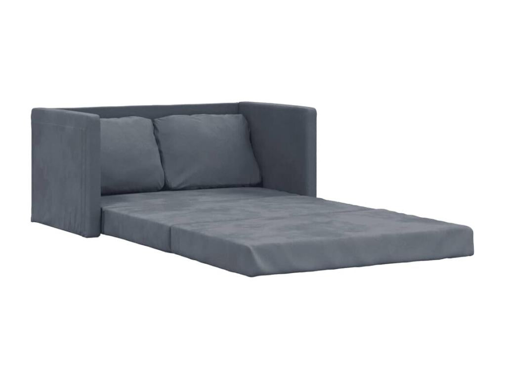 2-in-1 sofa bed, dark grey, 122x204x55 cm, velvet BCQT41992
