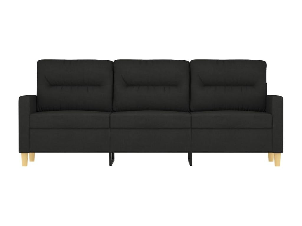 3-seater sofa, black, 180 cm, fabric, LHWE31269