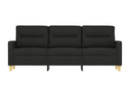 3-seater sofa, black, 180 cm, fabric, LHWE31269
