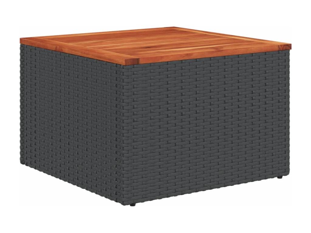 10-piece garden furniture set with cushions, black woven resin VZXN71952