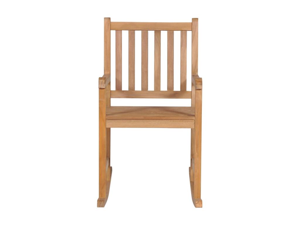 Boisona Rocking Chair with Cushion, Solid Teak Wood QTUU43688