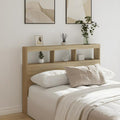 Oak headboard wardrobe with LED lighting, 140x17x102 cm, CRZV90102
