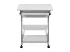 Compact computer desk with keyboard tray, white, RCYL26347