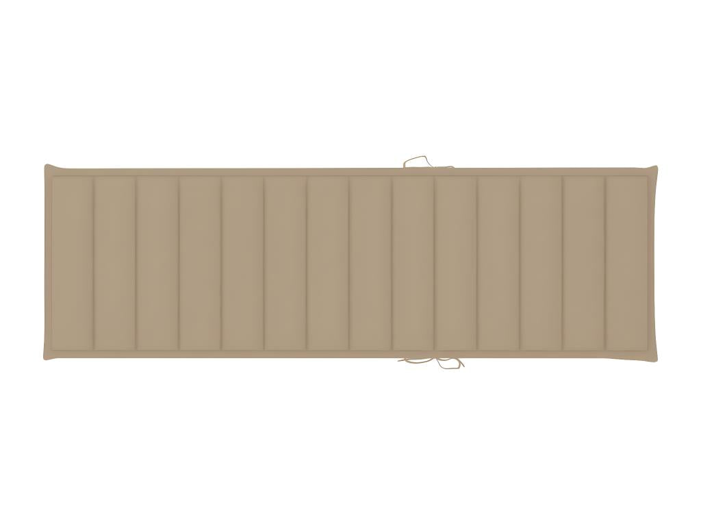 Chaise longue with beige cushion. Impregnated pine wood. PECO24428