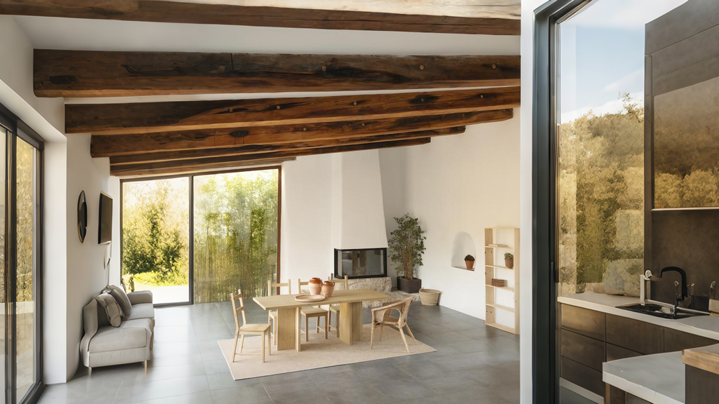 Solid wood dining table in brown tone, 200x75cm - Elariva MZBI82387