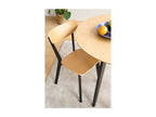 Round oak/black wood table D105, 4 oak/black chairs - Elariva MTPR92034
