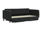 Daybed with pull-out bed and drawers, mattress not included, black, 100x200cm PXFA72701