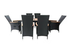 7-Piece Outdoor Dining Set, Wicker Resin and Black THNC72939