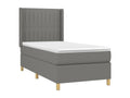 Upholstered bed base with mattress, Dark Grey, 80x200 cm, Fabric CLVD98258