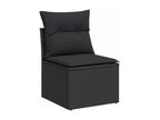 11-piece garden furniture set with cushions, black resin wicker QZAU51008