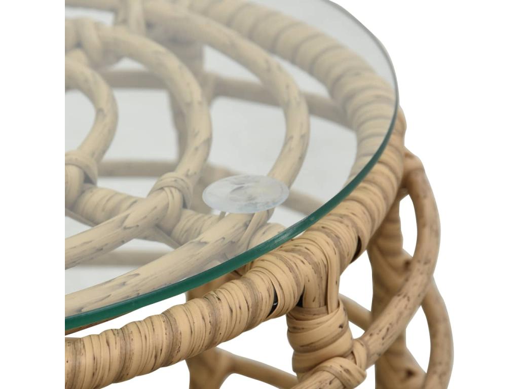 Set of 3 pcs Wicker Resin Oak BYYR89785