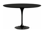 Round Tulip Table - Matte Black Top - Diameter 170 cm - Glossy White Base HKBW55220