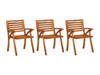 Lysvia 3-Piece Solid Wood Garden Dining Chairs with Cushions AZJK34180