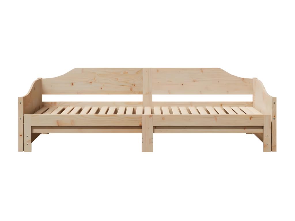 Daybed with pull-out bed 90x200 cm solid pine wood EBYY65435