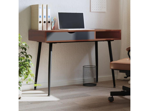Brown computer desk with drawer, 110x50x75 cm, OJUB59905