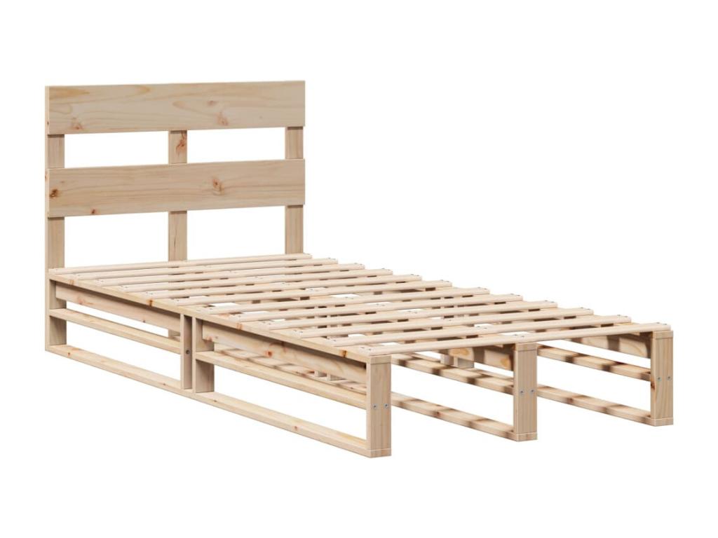 Bed frame without mattress 90x200 cm solid pine wood AVCC07924