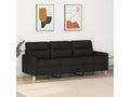 3-seater sofa, black, 180 cm, fabric, LHWE31269