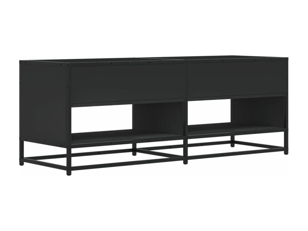 Black TV stand 120.5x40x46 cm engineered wood and metal QPTT61263
