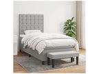 Boisona bed base with light grey mattress 80x200 Fabric GFOC59653