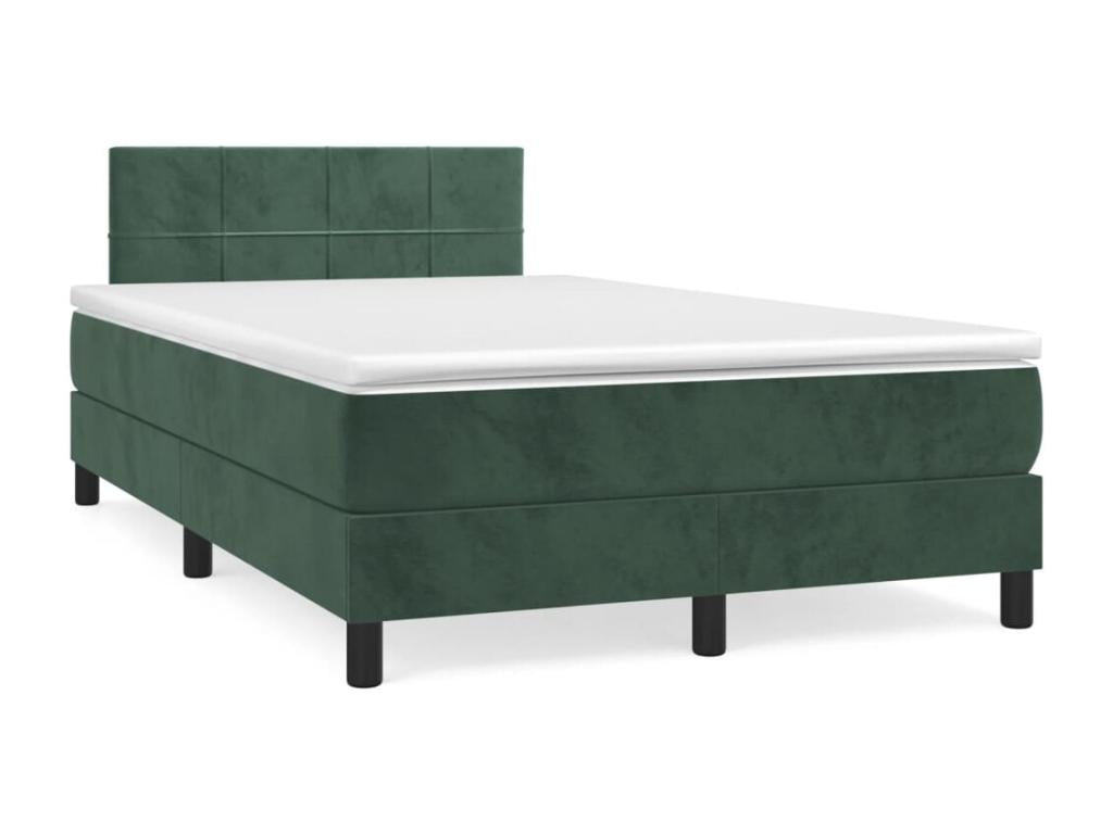 Bed base with dark green mattress 120x190 cm YAQI25576