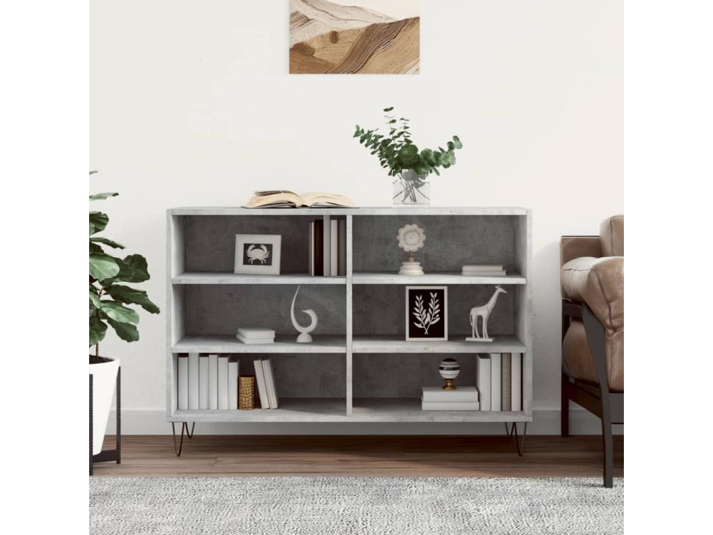 Concrete grey sideboard 103.5x35x70 cm engineered wood RBWI00012
