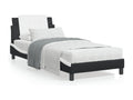 Bed with black and white mattress 90x200 cm faux leather IPYM81324