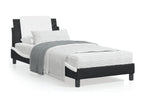 Bed with black and white mattress 90x200 cm faux leather IPYM81324