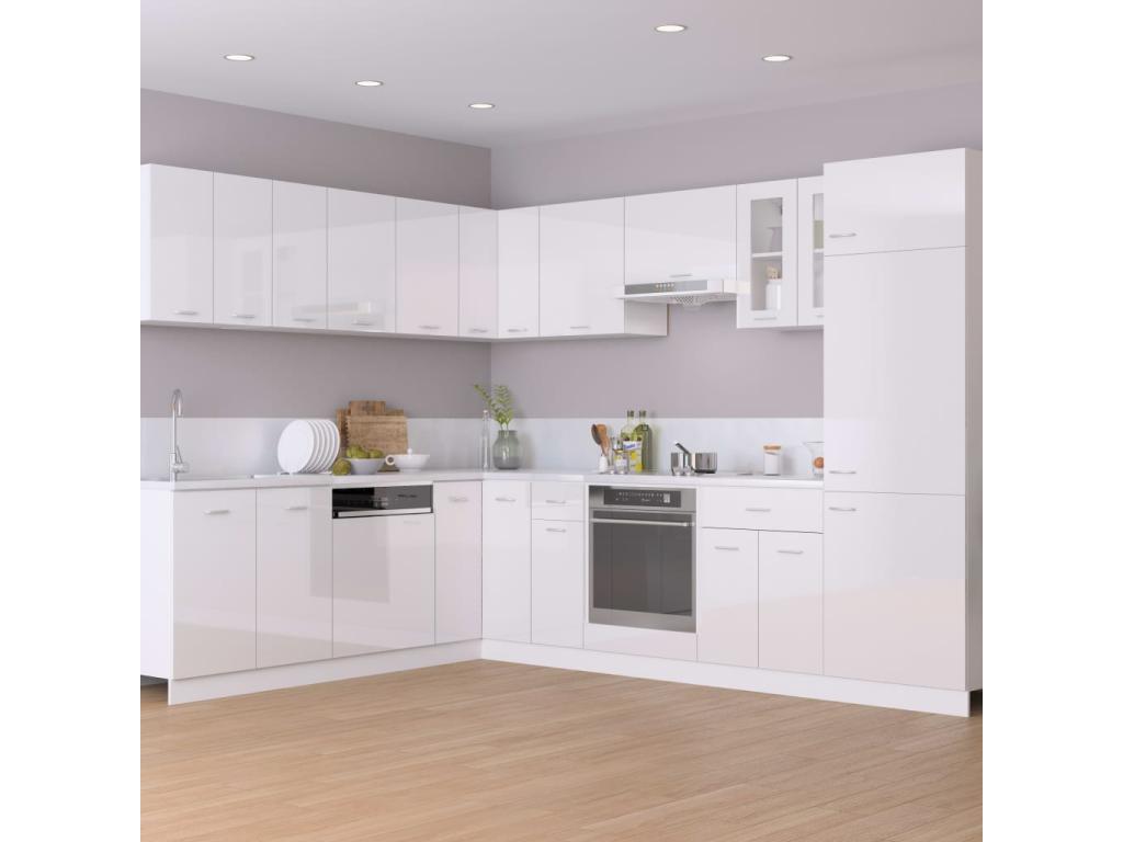 Kitchen cabinets, 2 pieces, glossy white, 50x31x60 cm, SGQA62316