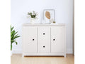 White Buffet 100x35x74 cm Solid Pine Wood QAHD03305