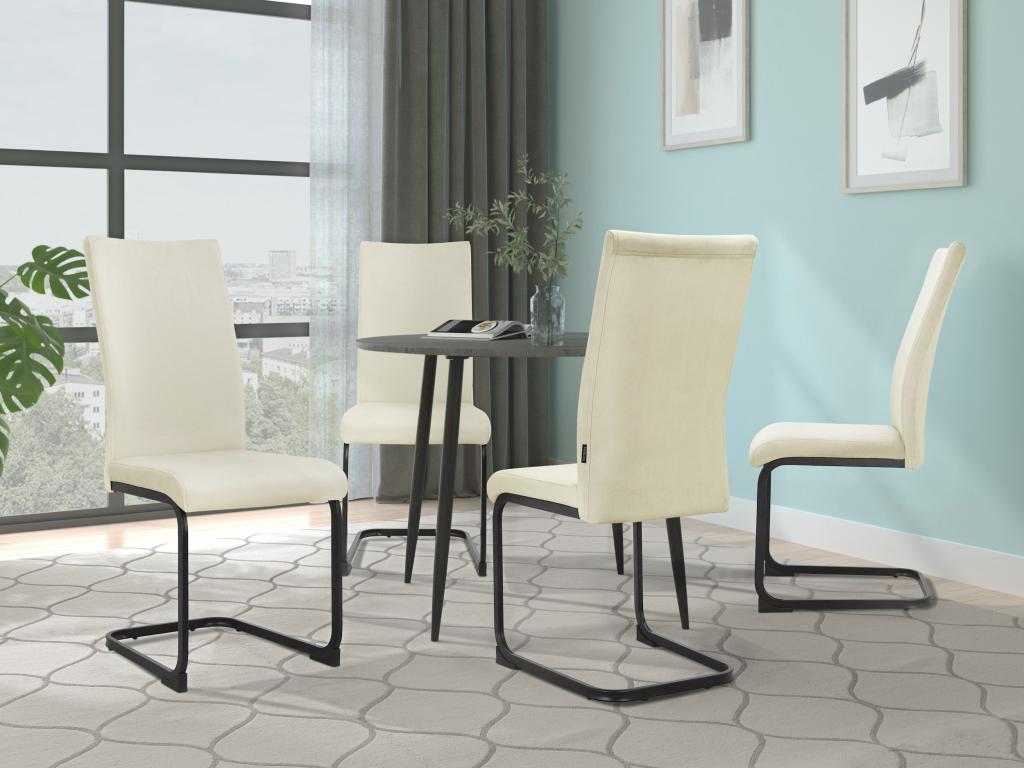 Sia - Set of 4 cream velvet chairs PDCC84439