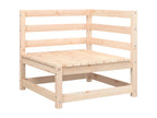 Garden corner sofa with cushions, solid pine wood WJXF53109