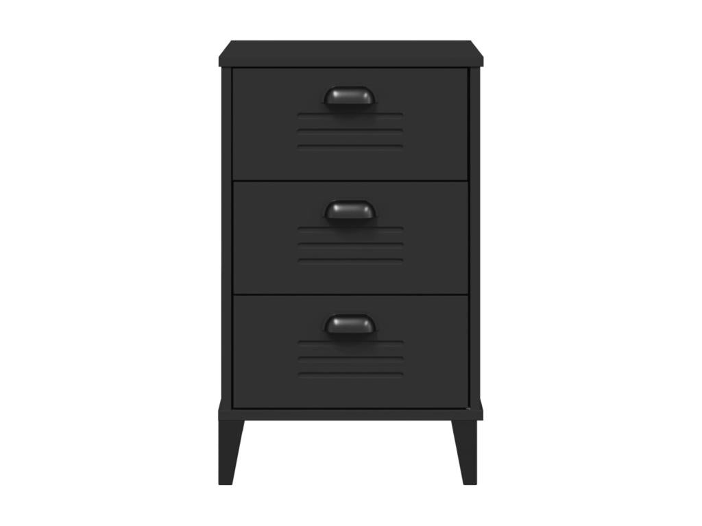 Boisona bedside table, black, solid pine wood, BUOR09990