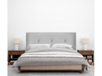 Boisona Smooth Faux Leather Headboard with Buttons 135x50cm for 120/135cm Beds - Light Grey VQWN88981