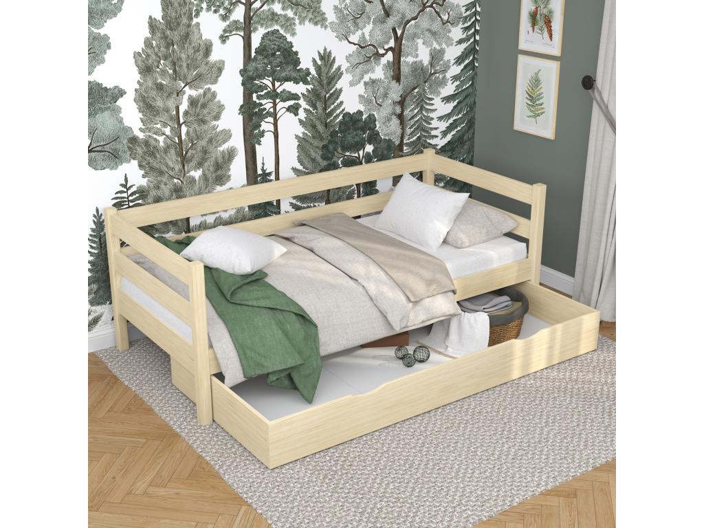 Wooden daybed - with drawer N01 Light Pine 100x180 PCQA87160