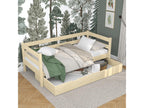 Wooden daybed - with drawer N01 Light Pine 100x180 PCQA87160