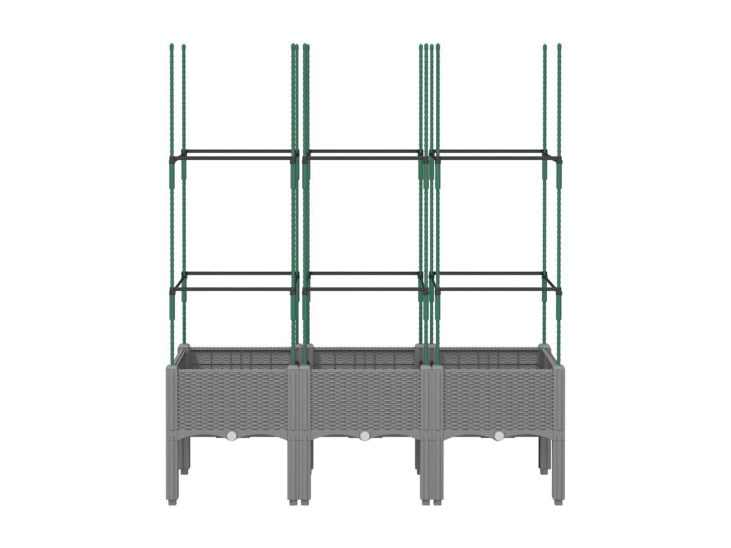 Planter with trellis, light grey, 120x40x142.5 cm, PP LZLV29754