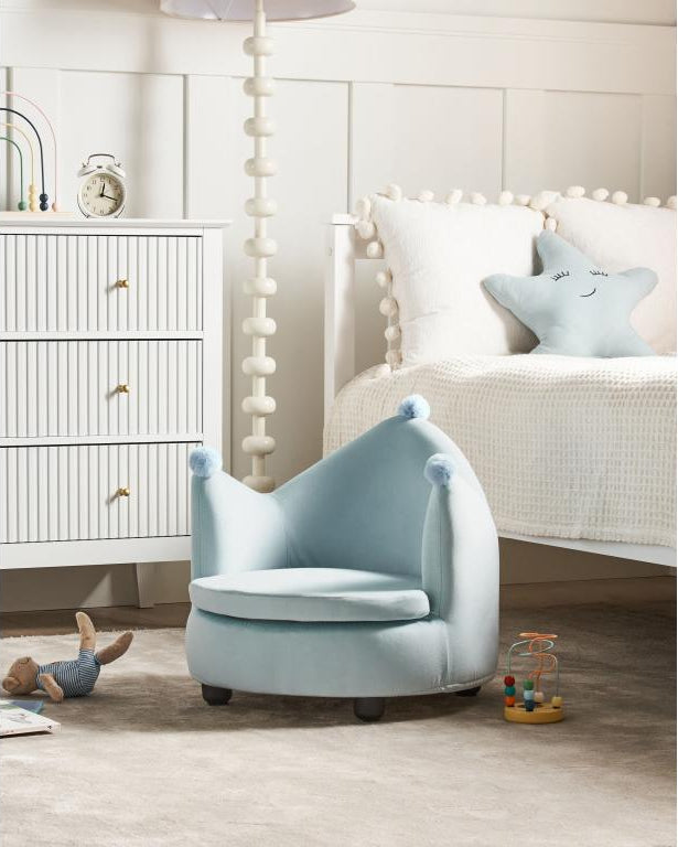 Children's Chair, Light Blue Velvet, VOEV83222